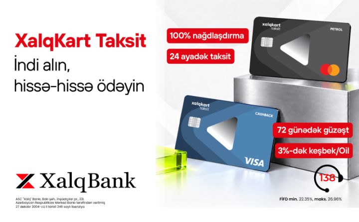 Xalq Bankdan yeni XalqKart Taksit kartları ®